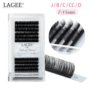 LAGEE Individual Eyelashes 7-15 mm Mix Premium Fake Mink Eyelash Extension Dark  Black false eyelashes soft nagaraku line