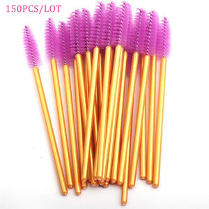 150PCS Disposable Eyelash Brushes Eyebrow Brushes Wand Comb Eye Lashes Makeup Brushes Mascara Wands for Eyelash Extension