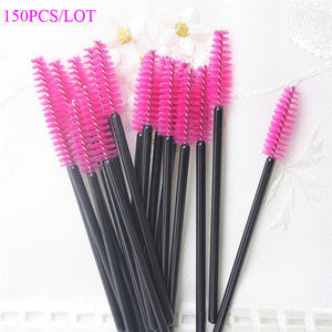 150PCS Disposable Eyelash Brushes Eyebrow Brushes Wand Comb Eye Lashes Makeup Brushes Mascara Wands for Eyelash Extension