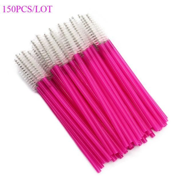 150PCS Disposable Eyelash Brushes Eyebrow Brushes Wand Comb Eye Lashes Makeup Brushes Mascara Wands for Eyelash Extension