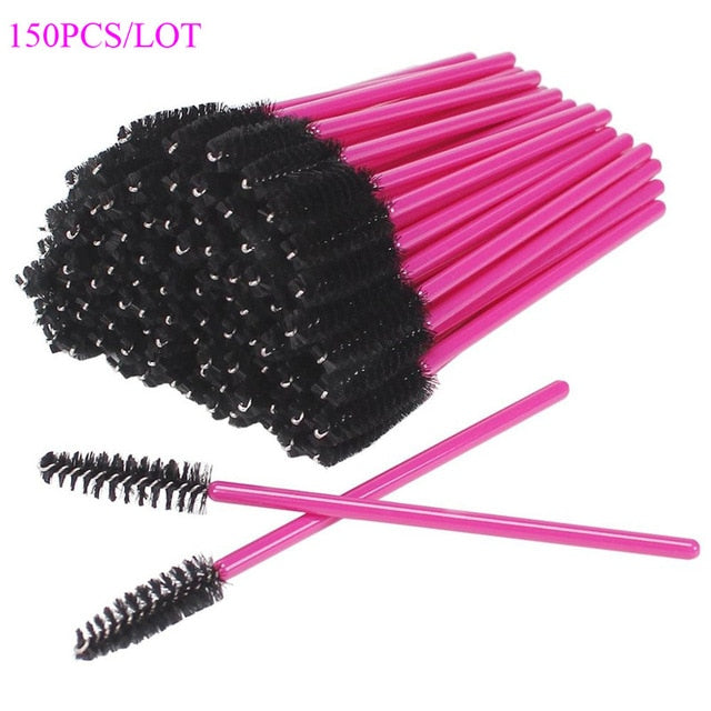 150PCS Disposable Eyelash Brushes Eyebrow Brushes Wand Comb Eye Lashes Makeup Brushes Mascara Wands for Eyelash Extension