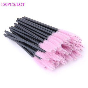 150PCS Disposable Eyelash Brushes Eyebrow Brushes Wand Comb Eye Lashes Makeup Brushes Mascara Wands for Eyelash Extension