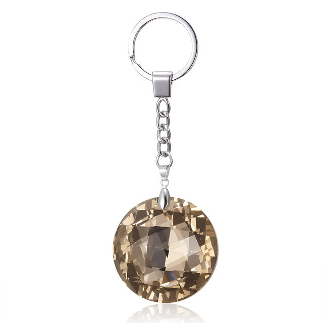 Rinhoo Shining Transparent Crystal Water Drop/Round Key Chain High Quality Fashion Jewelry Accessories Gift For Women