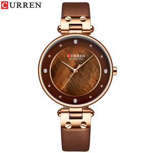 CURREN Women Watches Reloj Mujer Top Brand Luxury Leather Strap Wristwatch for Women Blue Clock Stylish Quartz Ladies Watch