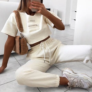 Cool Women High Waist Pant Solid Beige Loose Joggers Female Trousers 2019 Autumn Winter Chic Track Pants Thick Capris Sweatpants