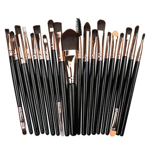 Professional Makeup Brush Sets 20pcs Cosmetic Brushes Natural Hair Foundation Powder Blush Eye Shadow Lip Blend Make Up Tool Kit