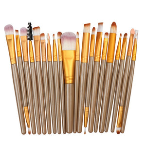 Professional Makeup Brush Sets 20pcs Cosmetic Brushes Natural Hair Foundation Powder Blush Eye Shadow Lip Blend Make Up Tool Kit