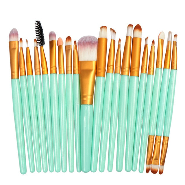 Professional Makeup Brush Sets 20pcs Cosmetic Brushes Natural Hair Foundation Powder Blush Eye Shadow Lip Blend Make Up Tool Kit