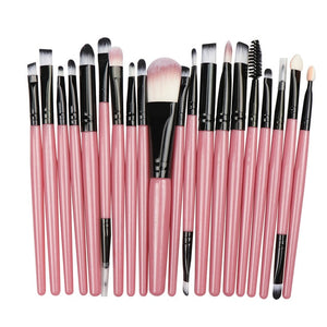 Professional Makeup Brush Sets 20pcs Cosmetic Brushes Natural Hair Foundation Powder Blush Eye Shadow Lip Blend Make Up Tool Kit