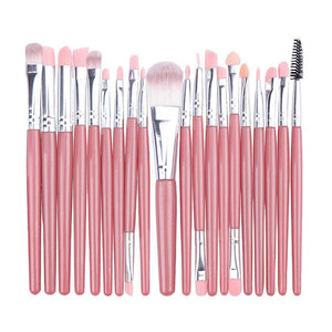 Professional Makeup Brush Sets 20pcs Cosmetic Brushes Natural Hair Foundation Powder Blush Eye Shadow Lip Blend Make Up Tool Kit