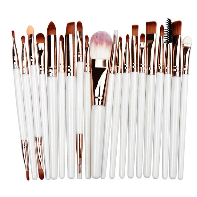 Professional Makeup Brush Sets 20pcs Cosmetic Brushes Natural Hair Foundation Powder Blush Eye Shadow Lip Blend Make Up Tool Kit