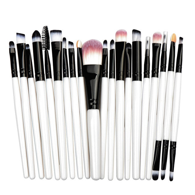 Professional Makeup Brush Sets 20pcs Cosmetic Brushes Natural Hair Foundation Powder Blush Eye Shadow Lip Blend Make Up Tool Kit