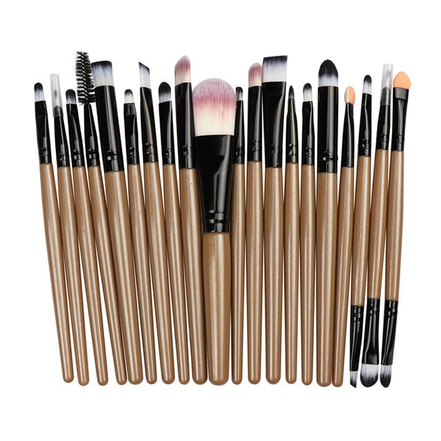 Professional Makeup Brush Sets 20pcs Cosmetic Brushes Natural Hair Foundation Powder Blush Eye Shadow Lip Blend Make Up Tool Kit