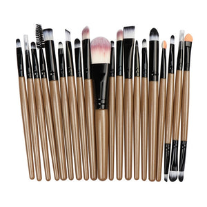 Professional Makeup Brush Sets 20pcs Cosmetic Brushes Natural Hair Foundation Powder Blush Eye Shadow Lip Blend Make Up Tool Kit