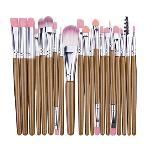 Professional Makeup Brush Sets 20pcs Cosmetic Brushes Natural Hair Foundation Powder Blush Eye Shadow Lip Blend Make Up Tool Kit