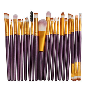 Professional Makeup Brush Sets 20pcs Cosmetic Brushes Natural Hair Foundation Powder Blush Eye Shadow Lip Blend Make Up Tool Kit