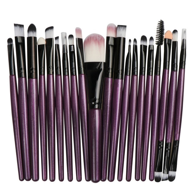 Professional Makeup Brush Sets 20pcs Cosmetic Brushes Natural Hair Foundation Powder Blush Eye Shadow Lip Blend Make Up Tool Kit