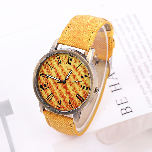 Relojes Women Quartz Watches Denim Design Leather Strap Male Casual Wristwatch Ladies Watch female watch Relogio Masculino