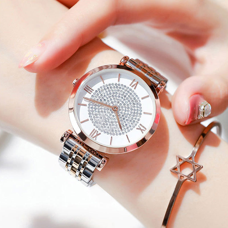 Luxury Crystal Women Bracelet Watches 2019 Top Brand Fashion Diamond Ladies Quartz Watch Female Full Steel Waterproof Wristwatch