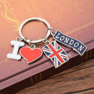 Vicney I LOVE LONDON Fashion Key Chain British Flag Pendant Keychain For Friends Zinc Alloy London Travel Souvenir Keyring Gifts