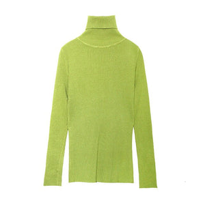 [EAM] Brief Knitting Sweater Pullover Loose Fit Turtleneck Long Sleeve Women Sweater New Fashion Tide Autumn Winter 2019 1H767