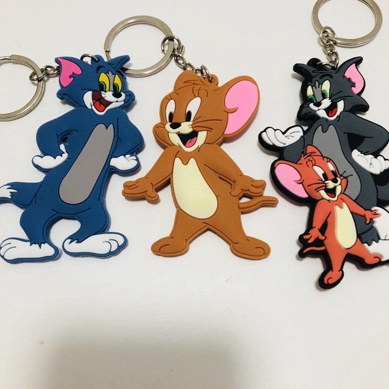 Occident anime Tom and Jerry key chain cosplay cartoon cat mouse animal funny cute personality PVC souvenir fashion keychain