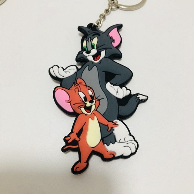 Occident anime Tom and Jerry key chain cosplay cartoon cat mouse animal funny cute personality PVC souvenir fashion keychain