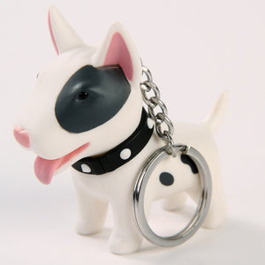 2018 Anime Figure Dog Keychain Hand-painted Craft Dog Bull Terrier Keychain PVC Vinyl Animal Figure Trinkets for Car Keychain