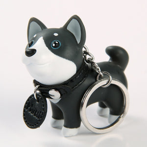 2018 Anime Figure Dog Keychain Hand-painted Craft Dog Bull Terrier Keychain PVC Vinyl Animal Figure Trinkets for Car Keychain