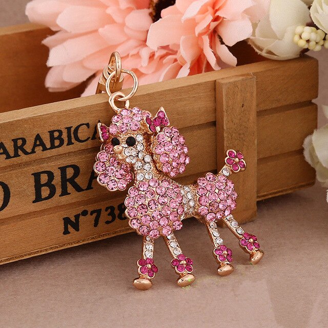 2018 Anime Figure Dog Keychain Hand-painted Craft Dog Bull Terrier Keychain PVC Vinyl Animal Figure Trinkets for Car Keychain