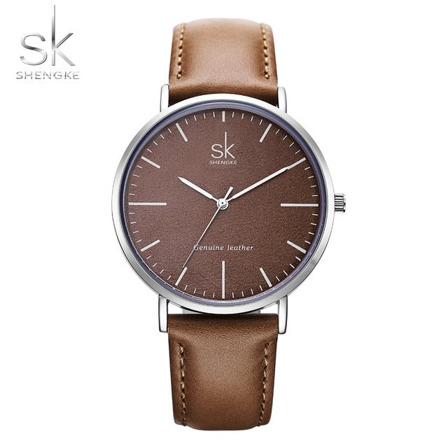 Shengke Genuine Leather Women Watches Luxury Brand Quartz Watch Casual Ladies Watches Women Clock Montre Femme Relogio feminino