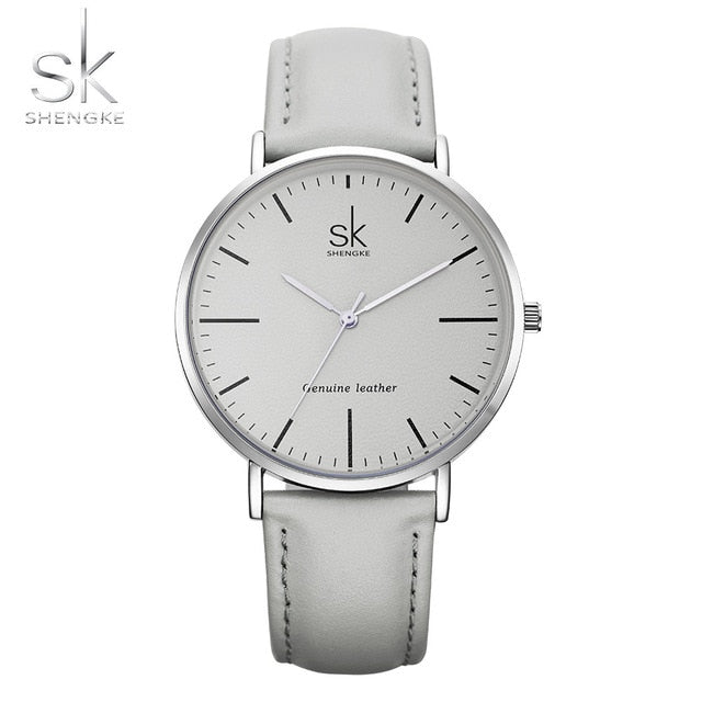 Shengke Genuine Leather Women Watches Luxury Brand Quartz Watch Casual Ladies Watches Women Clock Montre Femme Relogio feminino