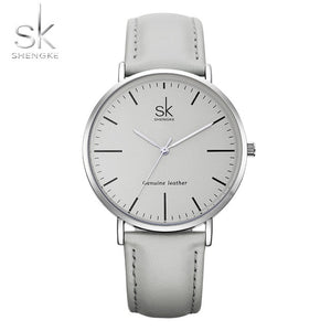 Shengke Genuine Leather Women Watches Luxury Brand Quartz Watch Casual Ladies Watches Women Clock Montre Femme Relogio feminino