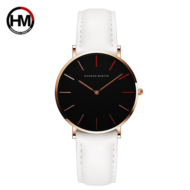 2018 Dropshipping Japan Quartz Movement Uhren Dame Creative Women Watch Clock luxury Black Leather Ladies Watch Reloj Mujer 36mm