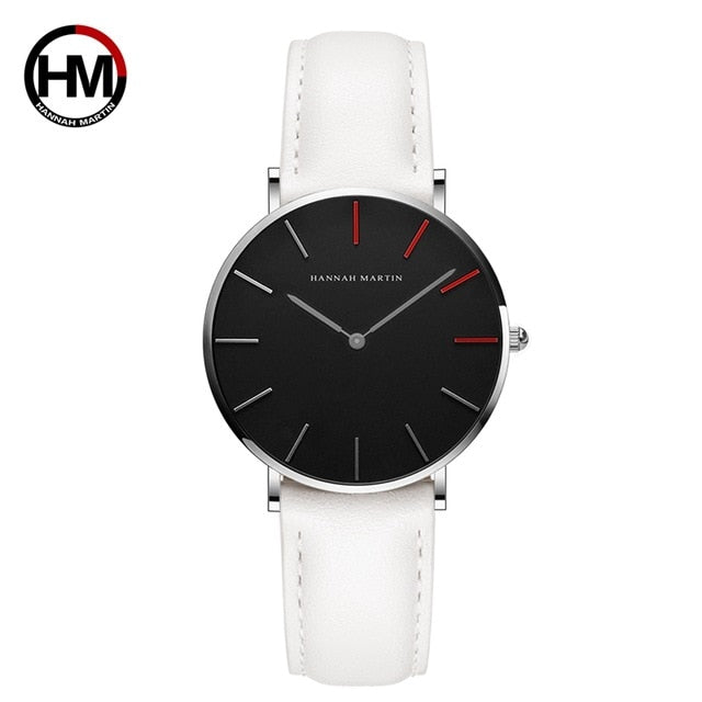 2018 Dropshipping Japan Quartz Movement Uhren Dame Creative Women Watch Clock luxury Black Leather Ladies Watch Reloj Mujer 36mm