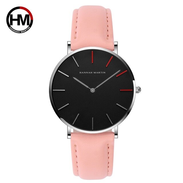 2018 Dropshipping Japan Quartz Movement Uhren Dame Creative Women Watch Clock luxury Black Leather Ladies Watch Reloj Mujer 36mm