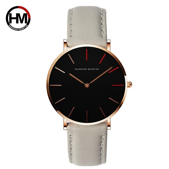 2018 Dropshipping Japan Quartz Movement Uhren Dame Creative Women Watch Clock luxury Black Leather Ladies Watch Reloj Mujer 36mm