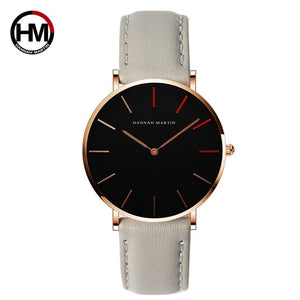 2018 Dropshipping Japan Quartz Movement Uhren Dame Creative Women Watch Clock luxury Black Leather Ladies Watch Reloj Mujer 36mm