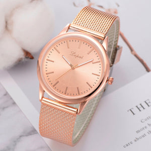 LVPAI Watches For Women Luxury Silver Popular Pink Dial Flowers Metal Ladies Bracelet Quartz Clock Ladies Wrist Watch New 533