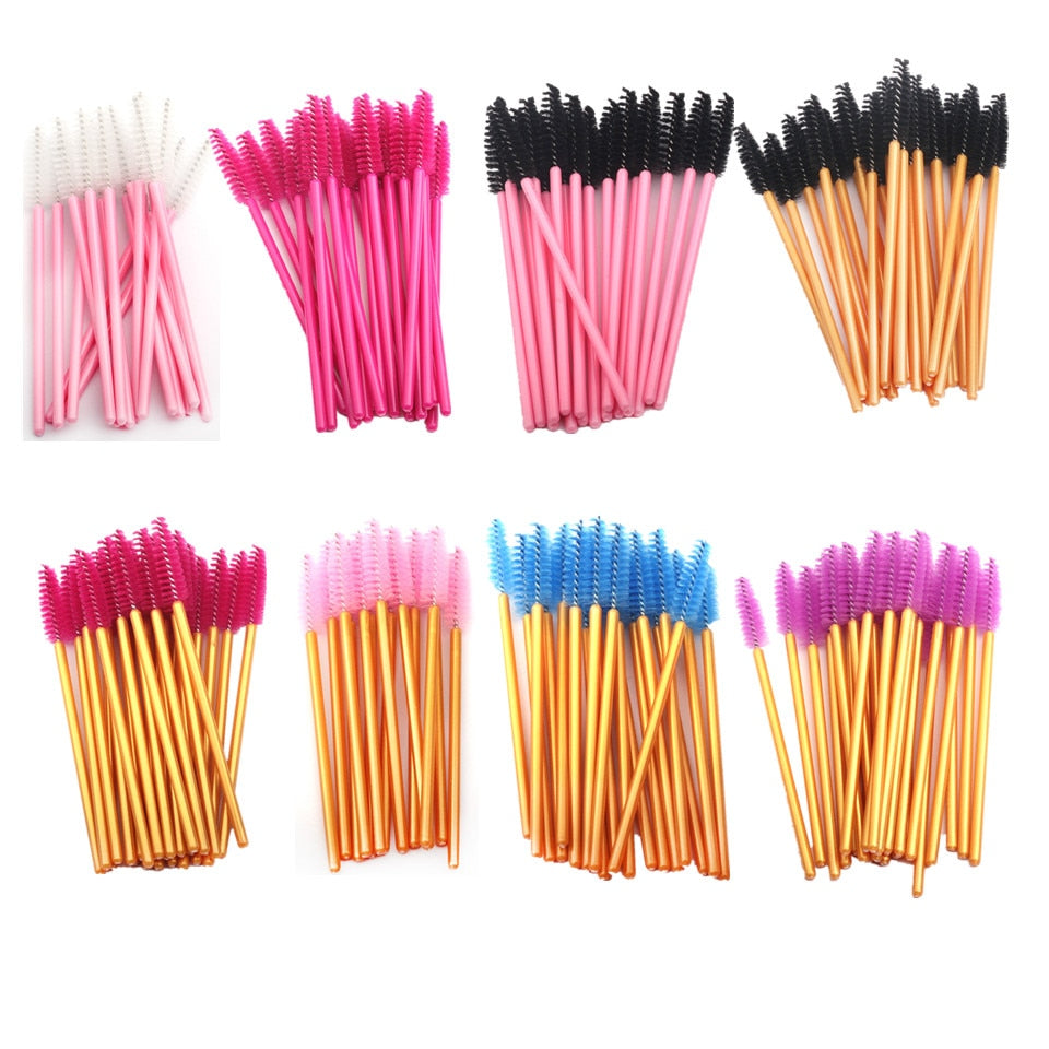 150PCS Disposable Eyelash Brushes Eyebrow Brushes Wand Comb Eye Lashes Makeup Brushes Mascara Wands for Eyelash Extension