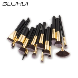 1 set make up tool set 15 Color Face Makeup Cosmetic Concealer Palette $ Wood Handle Flat Angled Brush kit Makeup Sets