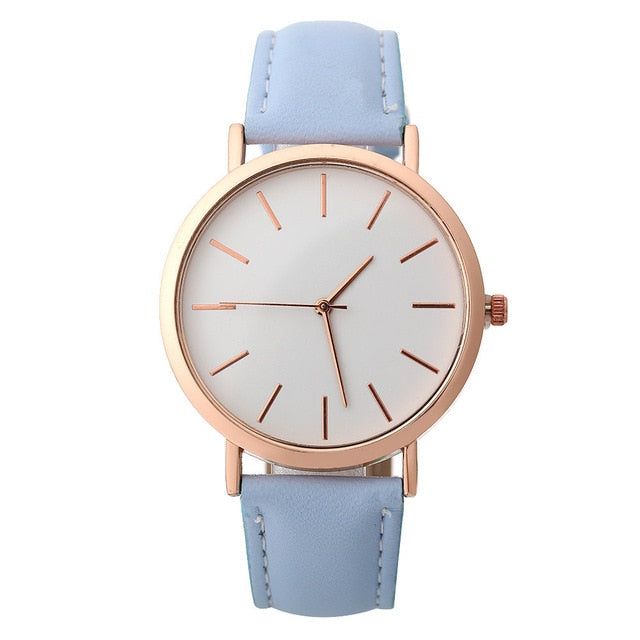 Woman Classic Multi-Color Simple Fashion Leather Band Analog Quartz Round Wrist Watch Watches reloj mujer C50